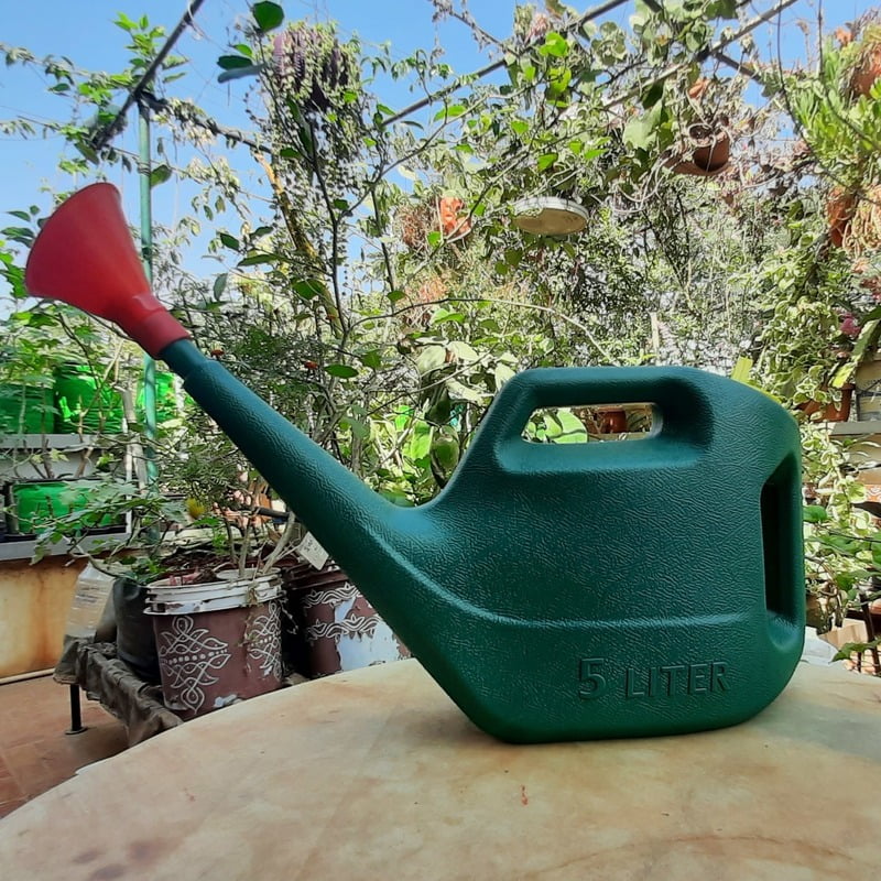 Premium Quality Plastic Green Watering Can for plants/ Garden/ with Sprayer 5 Lit