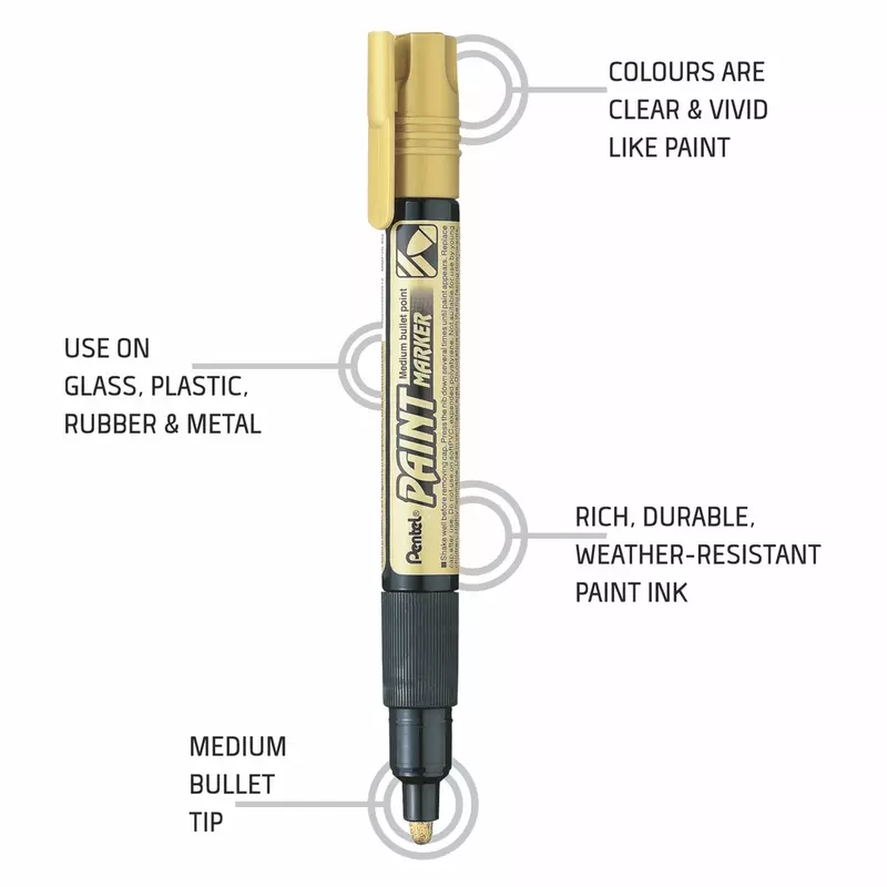 PENTEL PAINT MARKER MMP20 - GOLD PENTEL PAINT MARKER MMP20 - GOLD