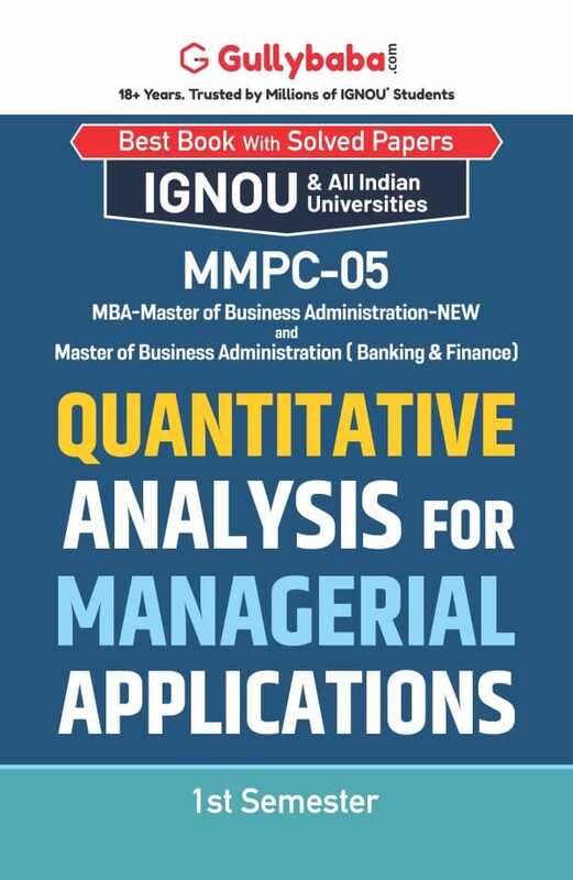 IGNOU MMPC-05 - Quantitative Analysis for Managerial Applications, Latest Help Book Edition