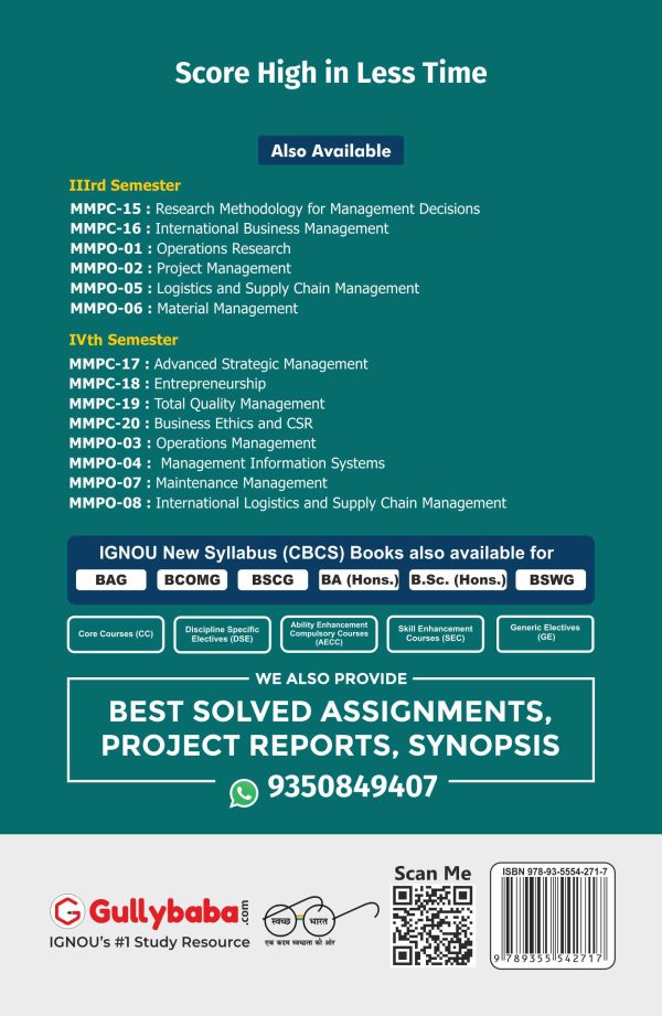IGNOU MMPO-02 - Project Management, Latest Help Book Edition