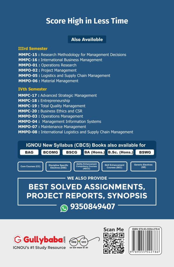 IGNOU MMPO-06 - Material Management, Latest Help Book Edition