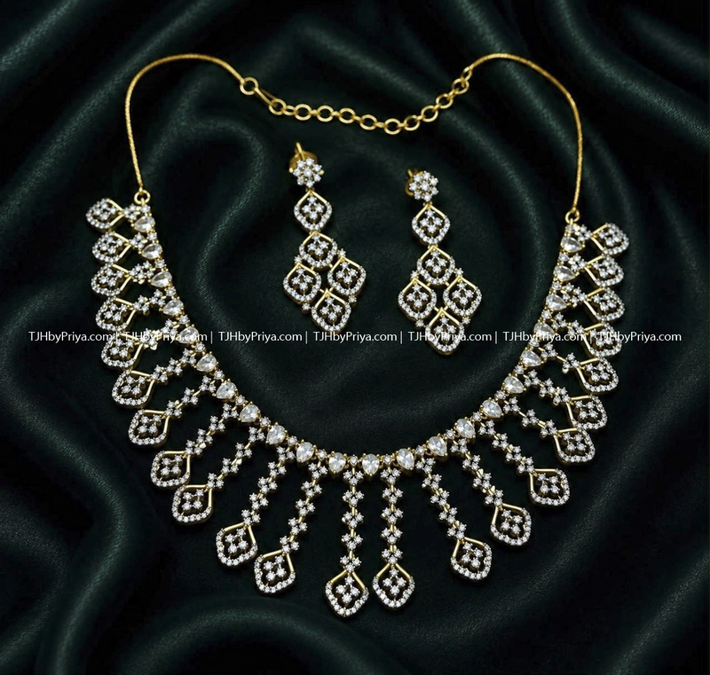 Party Wear Necklace Diamond Alike