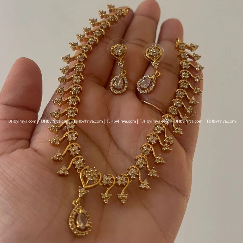 Premium Necklace Collection Diamond Alike Design (SKU- 221)