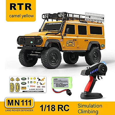 MN111 1:18 Scale 4WD RC Rock Crawler – Land Rover Defender D110 Alloy Edition | 2.4GHz RTR Off-Road Remote Control Car