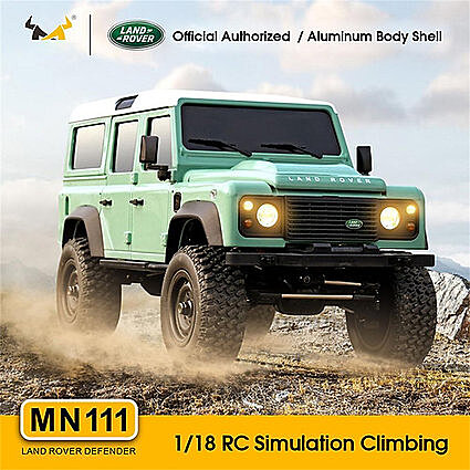 MN111 1:18 Scale 4WD RC Rock Crawler – Land Rover Defender D110 Alloy Edition | 2.4GHz RTR Off-Road Remote Control Car