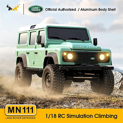 MN111 1:18 Scale 4WD RC Rock Crawler – Land Rover Defender D110 Alloy Edition | 2.4GHz RTR Off-Road Remote Control Car