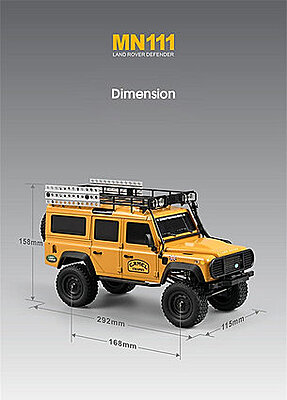MN111 1:18 Scale 4WD RC Rock Crawler – Land Rover Defender D110 Alloy Edition | 2.4GHz RTR Off-Road Remote Control Car