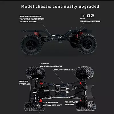 MN91 1:12 Scale 4WD RC Rock Crawler Truck 2.4GHz RTR Off-Road Remote Control Car