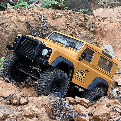 MN999 1:10 Scale 4WD RC Rock Crawler | Defender Style Heavy Off-Road Remote Control Truck (Yellow)