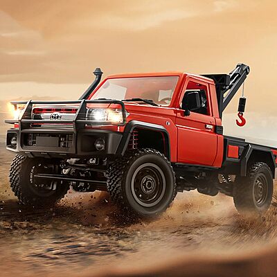 MN82T 1:12 Scale 4WD RC Rock Crawler – Toyota LC79 Rescue | 2.4GHz RTR Off-Road Remote Control Car - Red