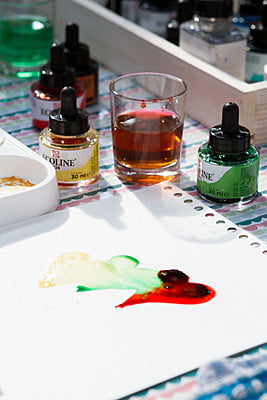 ROYAL TALENS ECOLINE LIQUID WATERCOLORS, 30ML PIPETTE POT SET, 5 ADDITIONAL COLORS ROYAL TALENS ECOLINE LIQUID WATERCOLORS, 30ML PIPETTE POT SET, 5 ADDITIONAL COLORS