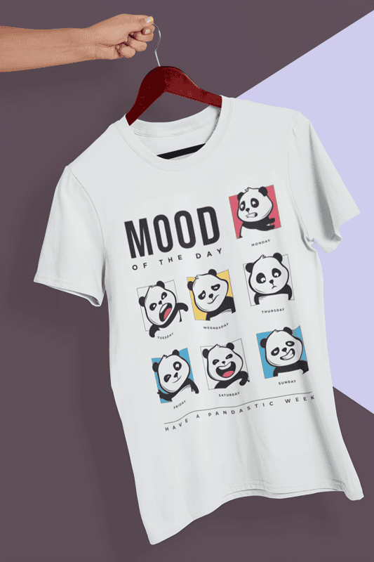 Panda moods oversized t-shirt
