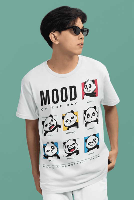 Panda moods oversized t-shirt