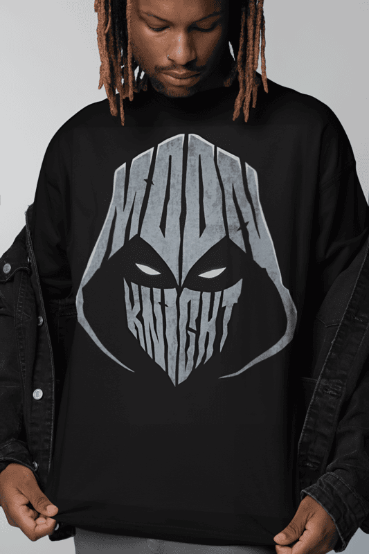 Moon Knight Black printed oversized t-shirt