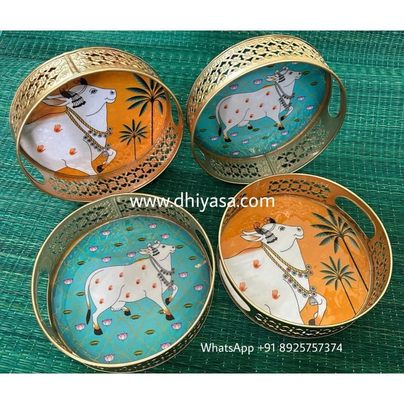 Pichwai Metal Tray