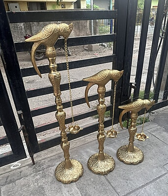 Peacock Diya Set