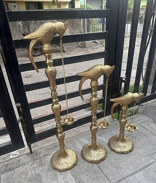 Peacock Diya Set