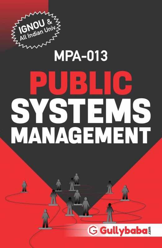 IGNOU MPA-13 - Public Systems Management, Latest Help Book Edition