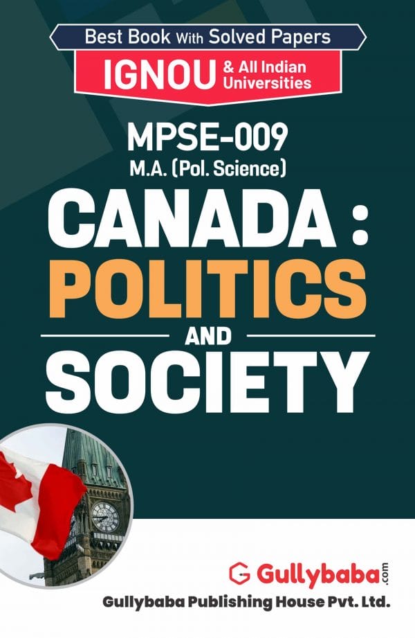 IGNOU MPSE-09 - Canada: Politics and Society, Latest Help Book Edition