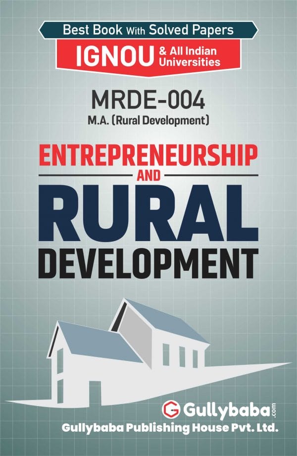 IGNOU MRDE-04 - Entrepreneurship and Rural Development, Latest Help Book Edition