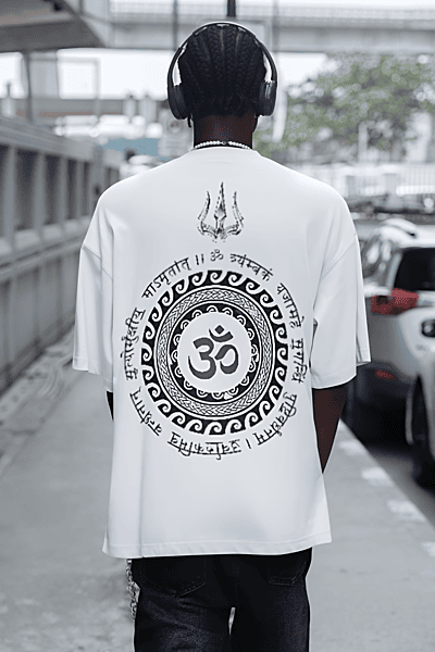 Maha Mritunjaya White oversized tshirt