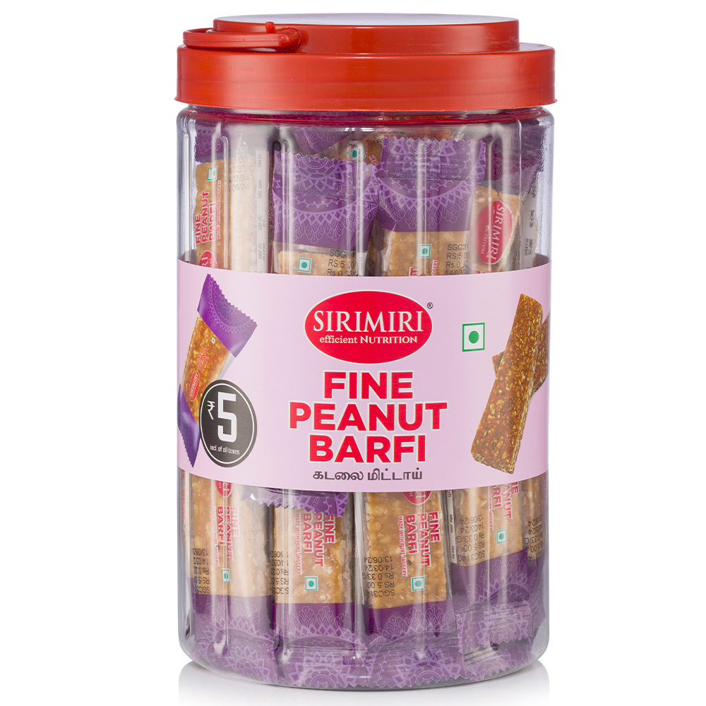 Nice Peanut Barfi - Made With Jaggery Jar of 50 ( Each 15g) Nice Peanut Barfi - Made With Jaggery Jar of 50 ( Each 15g)