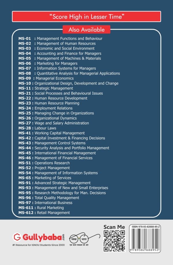 IGNOU MS-08 - Quantitative Analysis for Managerial Applications, Latest Help Book Edition
