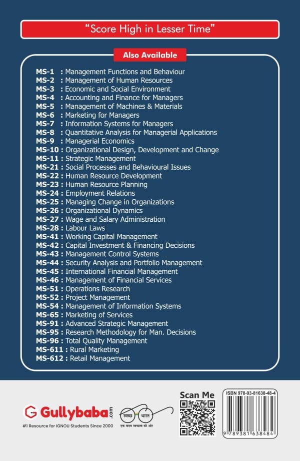 IGNOU MS-46 - Management of Financial Services, Latest Help Book Edition