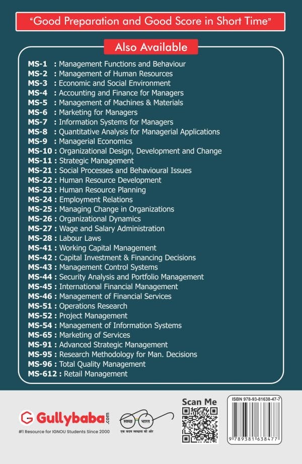 IGNOU MS-51 - Operations Research, Latest Help Book Edition