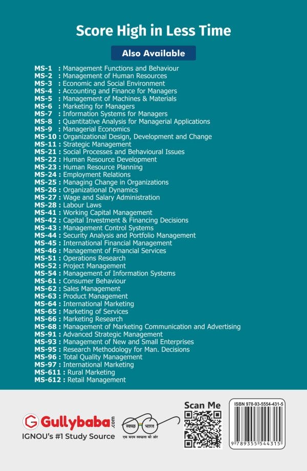 IGNOU MS-61 - Consumer Behaviour, Latest Help Book Edition