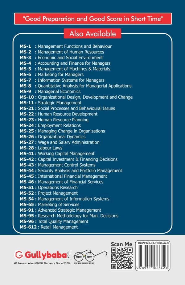 IGNOU MS-612 - Retail Management, Latest Help Book Edition