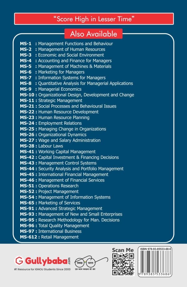 IGNOU MS-93 - Management of New and Small Enterprises, Latest Help Book Edition