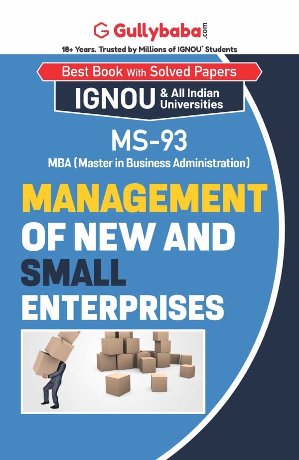 IGNOU MS-93 - Management of New and Small Enterprises, Latest Help Book Edition
