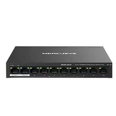 MERCUSYS SWITCH POE 8 PORT 10/100 POE + 2 UPLINK 10/100 MS110P
