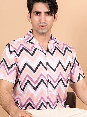 Zigzag Cuban Collar Half Sleeves