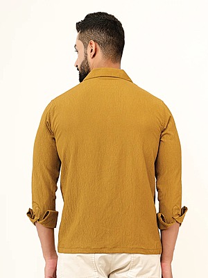 Brown Full Sleeve Popcorn Shirt