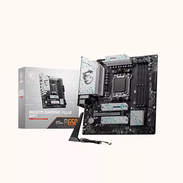 MSI  Gaming Plus WiFi Motherboard, mATX, DDR5, PCIe 4.0, AM5 Socket-B650M