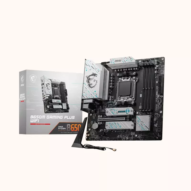MSI Gaming Plus WiFi Motherboard, mATX, DDR5, PCIe 4.0, AM5 Socket-B650M