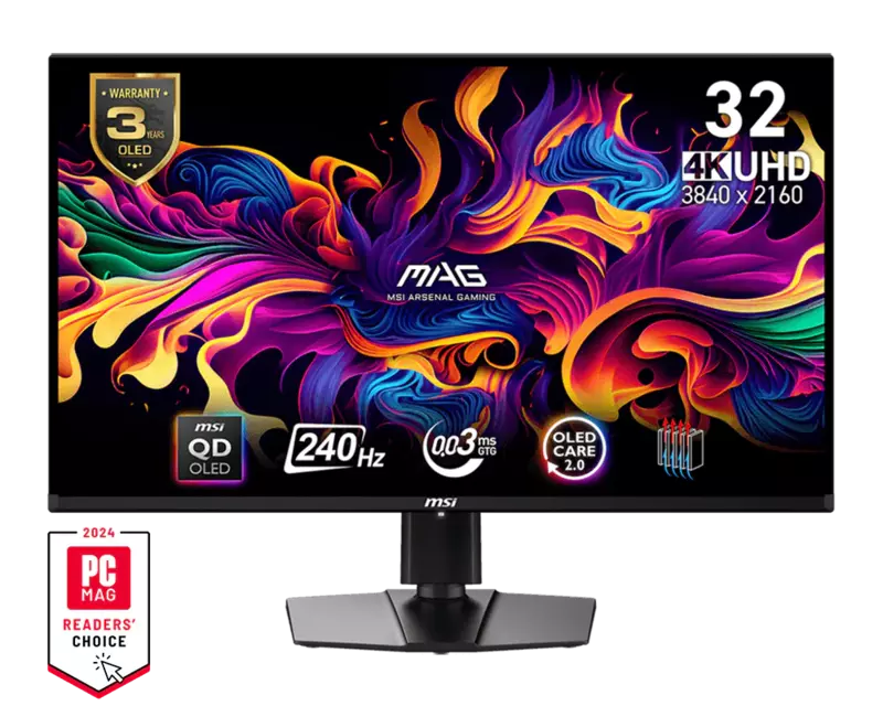 MSI MAG 321UPX QD-OLED 32" UHD 240Hz OLED Gaming Monitor (Black)