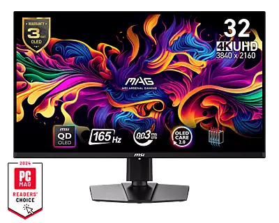 MSI MAG 321UP QD-OLED 32" UHD 165Hz Gaming Monitor (Black)