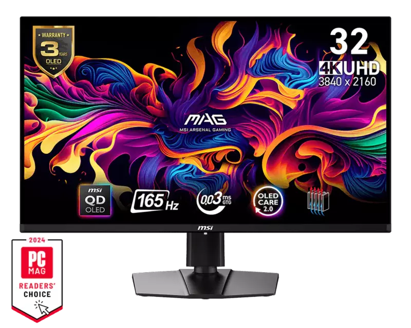 MSI MAG 321UP QD-OLED 32" UHD 165Hz Gaming Monitor (Black)