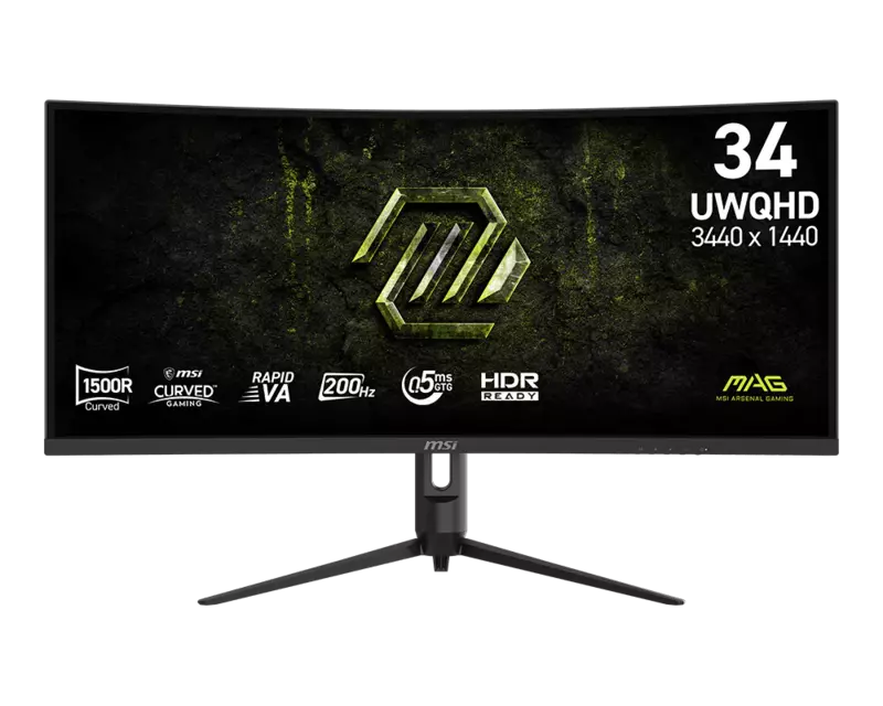 MSI MAG 342CQRF E20 34" UWQHD 200Hz Curved Gaming Monitor (Black)