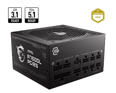 MSI MAG A750GL PCIE5 750W 80+ Gold Full Modular Power Supply