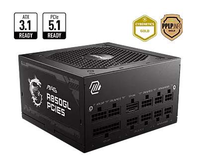MSI MAG A850GL PCIE5 850W 80+ Gold Full Modular Power Supply
