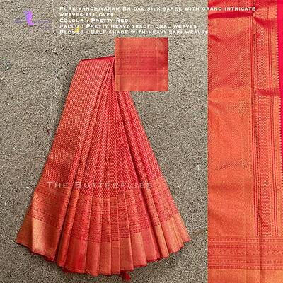 Pure Kanchivaram Bridal Gram zari Silk saree MSSSKAN19200