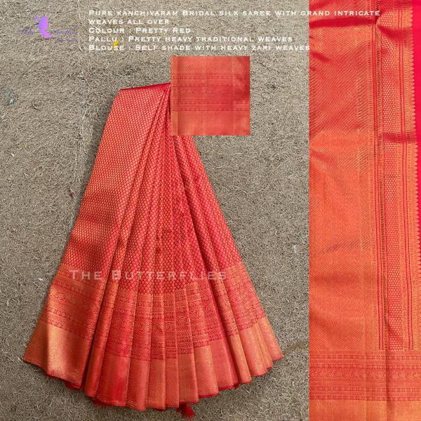 Pure Kanchivaram Bridal Gram zari Silk saree MSSSKAN19200
