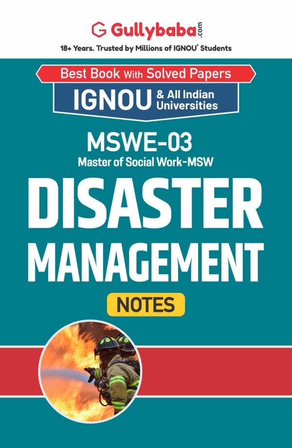 IGNOU MSWE-03 - Disaster Management, Latest Help Book Edition