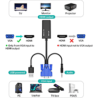 MT-VIKI VGA to HDMI Converter – High-Resolution Video & Audio | 1080p Support