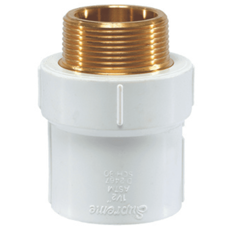 MTA (Brass), 15mm, 1/2(Inch), Supreme Aqua Gold uPVC High Pressure Plumbing System