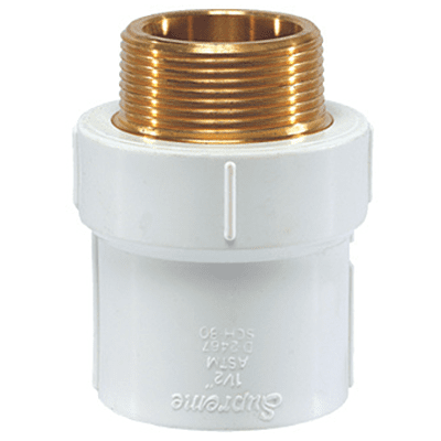 MTA (Brass), 20*15mm, 3/4*1/2(Inch), Supreme Aqua Gold uPVC High Pressure Plumbing System